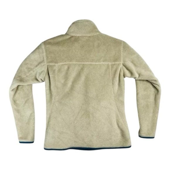 Patagonia Women's Re-Tool Snap-T Fleece Pullover Sweater Beige Teal S STY25442 - Picture 2 of 5